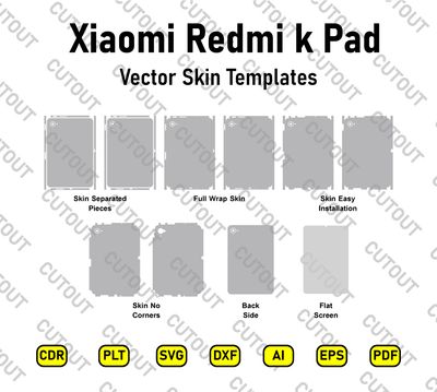 ​Archivos de corte vectorial para la funda Xiaomi Redmi K Pad