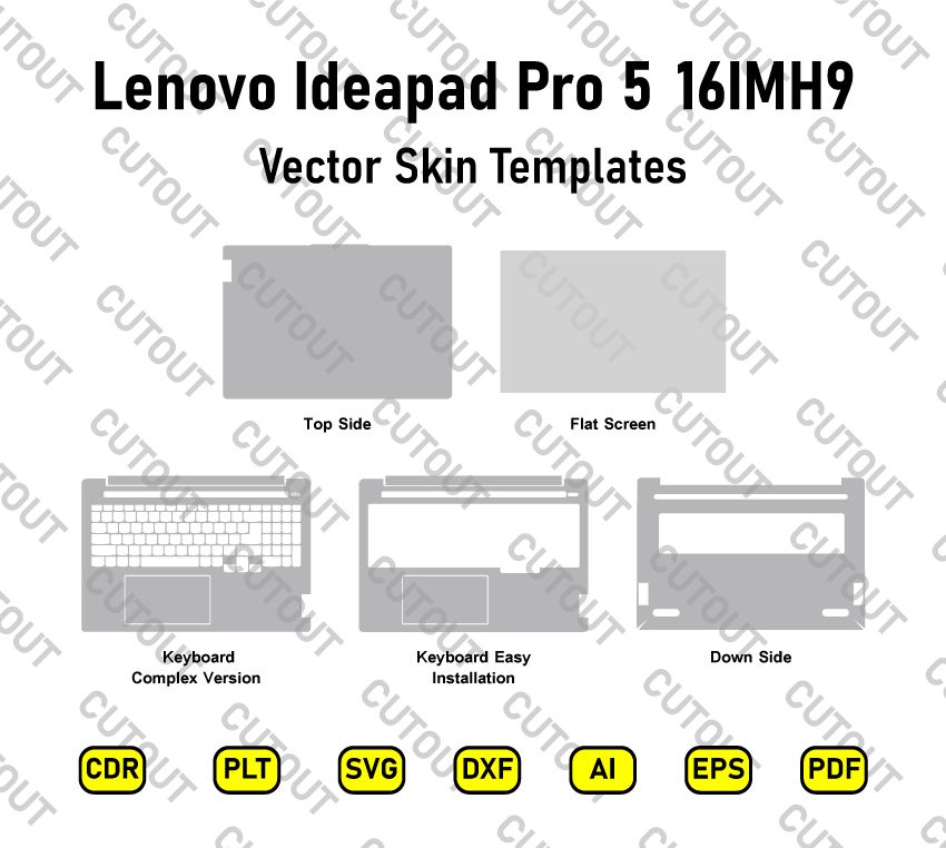 Lenovo Ideapad Pro 5 16IMH9 Vector Skin Cut Files