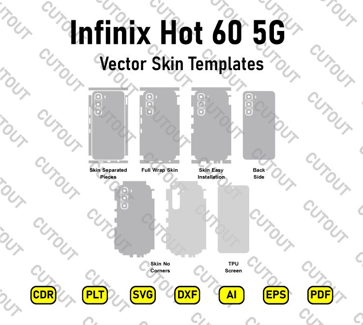 Infinix Hot 60 5G Vector Skin Cut Files
