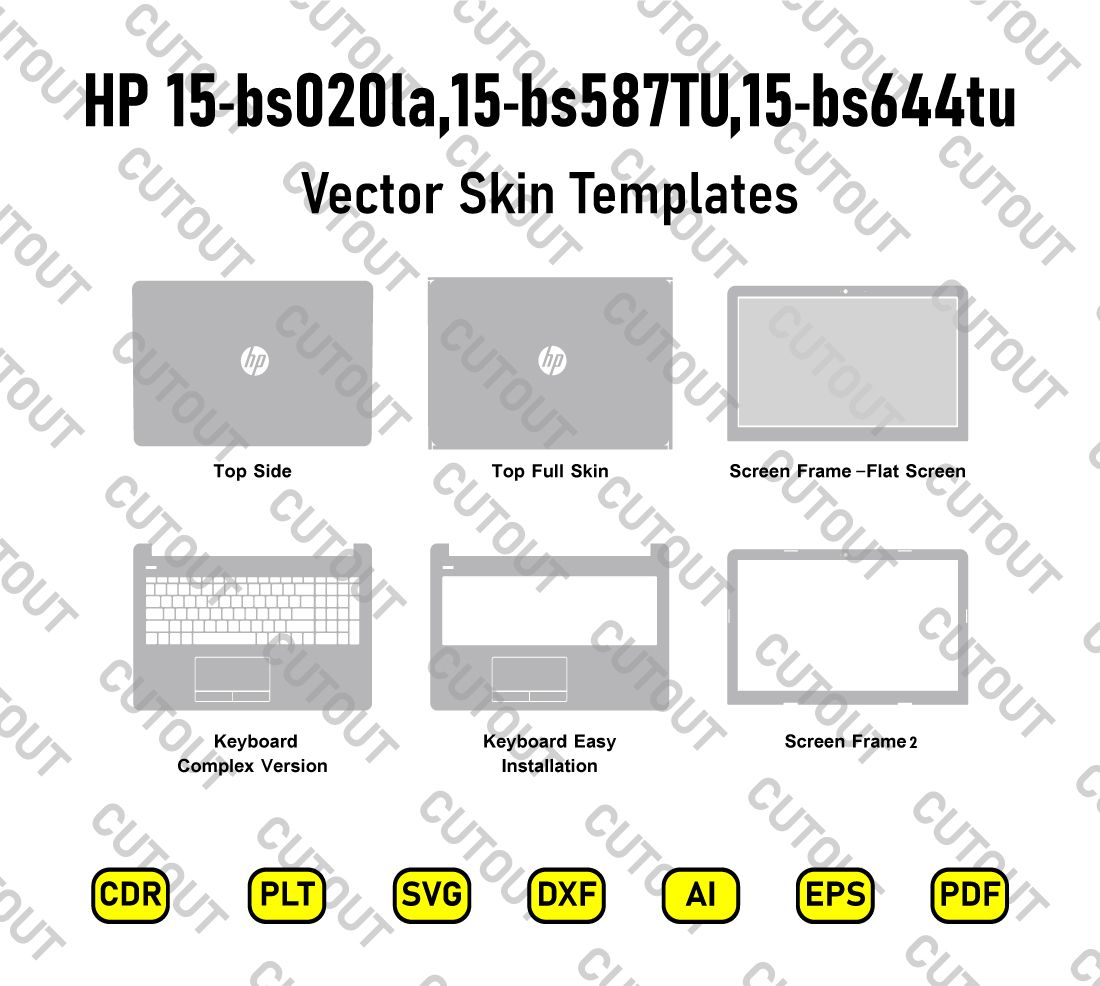 HP 15-bs020la,15-bsxxxx Vector Skin Cut Files