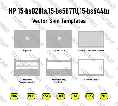 ​Archivos de corte vectorial para HP 15-bs020la, 15-bsxxxx