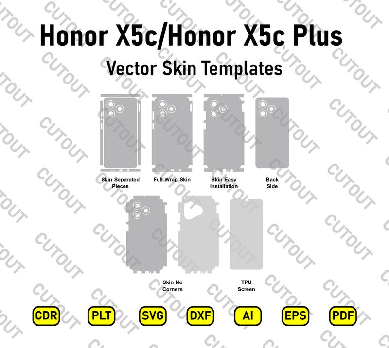Honor X5c-Honor X5c Plus Vector Skin Cut Files