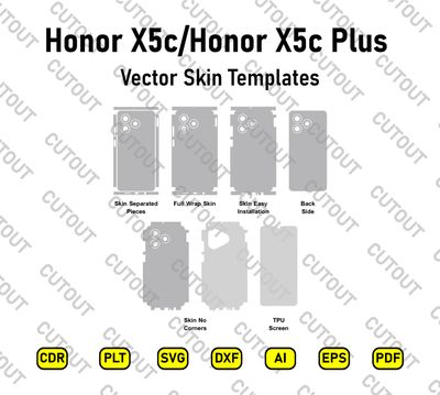 Honor X5c-Honor X5c Plus Vector Skin Cut Files