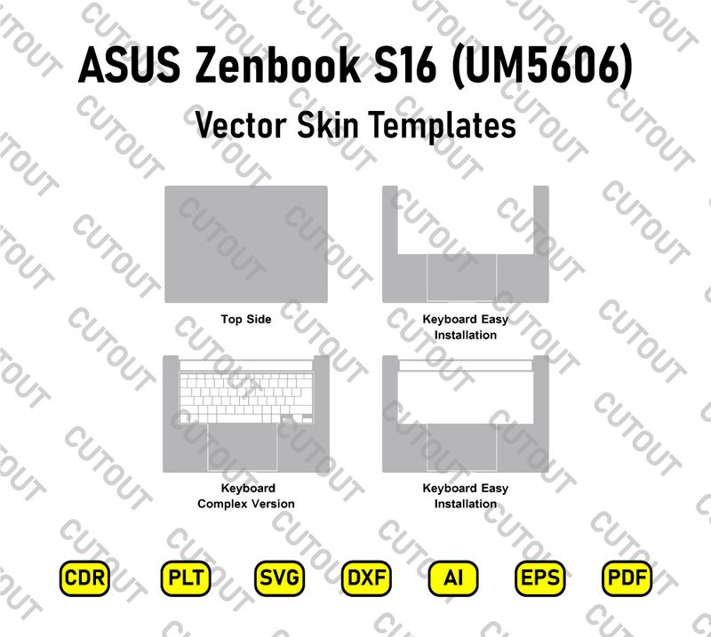 ASUS Zenbook S16 (UM5606) Vector Skin Cut Files