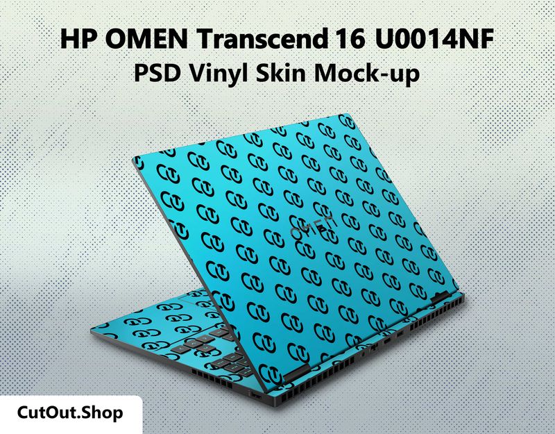 HP OMEN Transcend 16-u0014nf PSD Vinyl Skin Mockup By CutOut