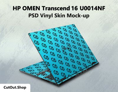 HP OMEN Transcend 16-u0014nf PSD Vinyl Skin Mockup By CutOut