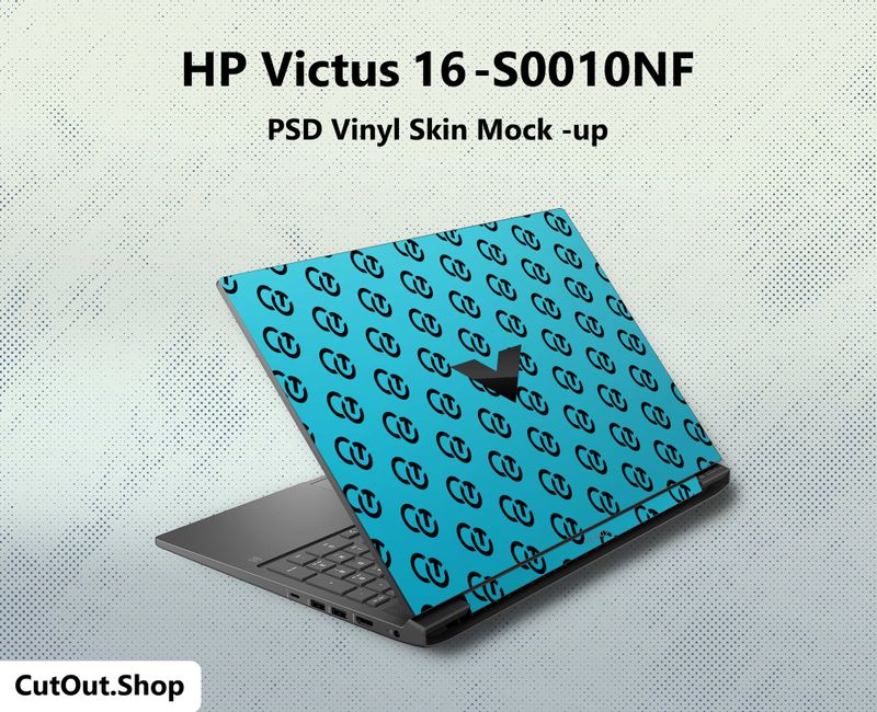 HP Victus 16-s0010nf Vinyl Skin Mock-up By CutOut.Shop