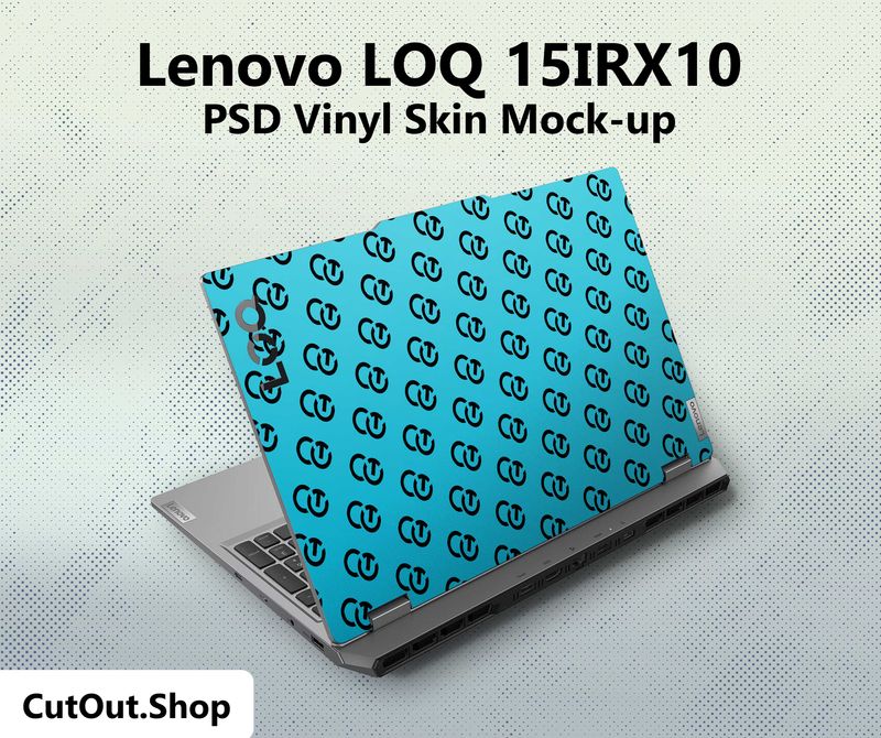 Lenovo LOQ 15IRX10 PSD Vinyl Skin Mockup By CutOut