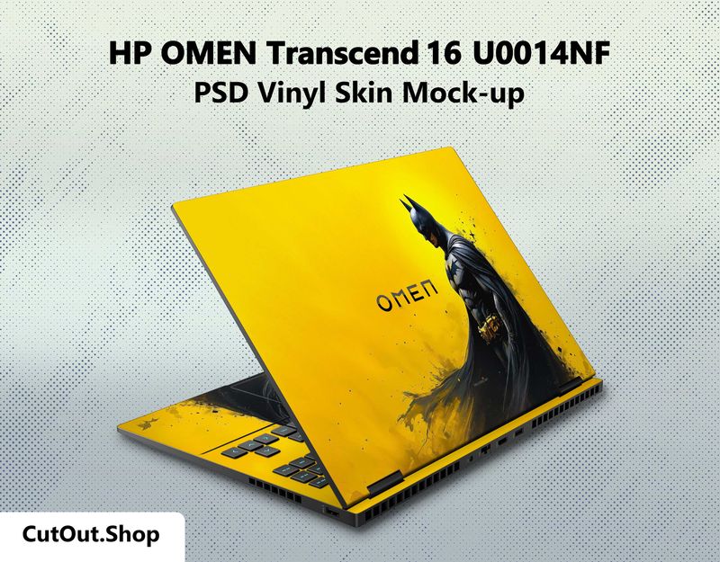HP OMEN Transcend 16-u0014nf PSD Vinyl Skin Mockup By CutOut