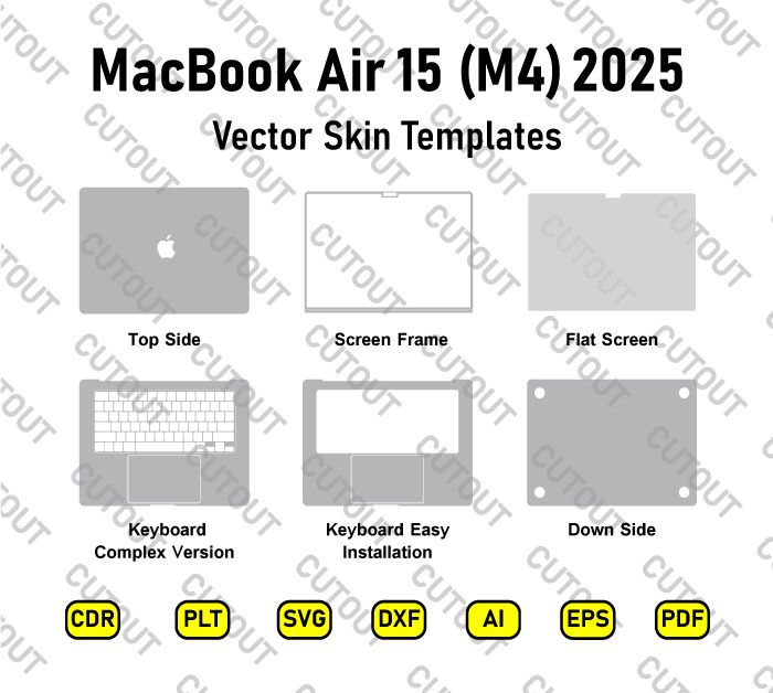 MacBook Air 15 (M4) 2025 Vector Skin Cut Files