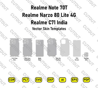 ​Realme Note 70T/Narzo 80 Lite 4G/C71 India Vektor-Skin-Schnittdateien