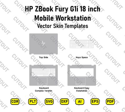 HP ZBook Fury G1i 18-inch Mobile Workstation Vector Skin Cut Files