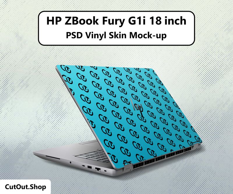 HP ZBook Fury G1i 18 PSD Vinyl Skin Mock-up