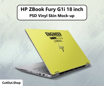 HP ZBook Fury G1i 18 PSD Vinyl Skin Mock-up