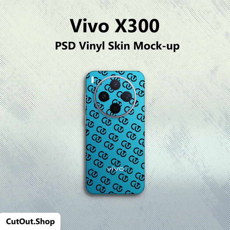 Vivo X300 PSD Vinyl Skin Mock up