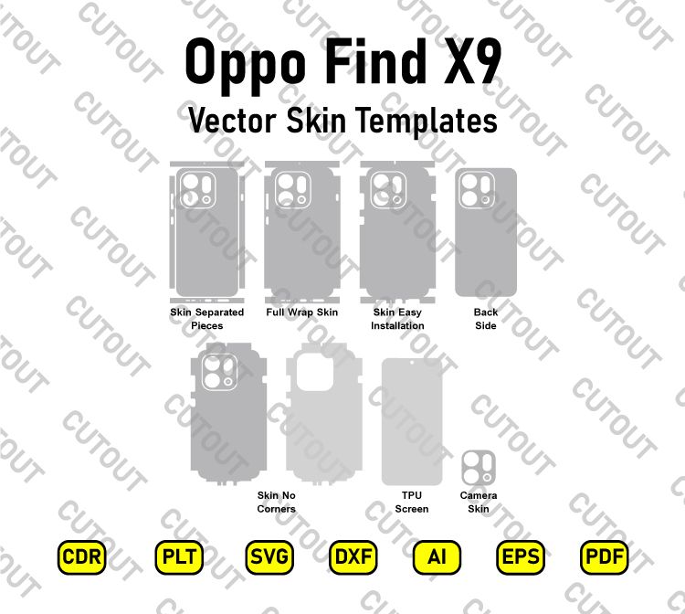Oppo Find X9 Vector Skin Cut Files