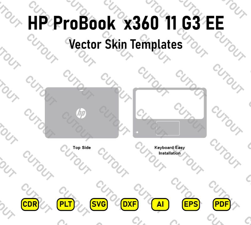 HP ProBook x360 11 G3 EE Vector Skin Cut Files