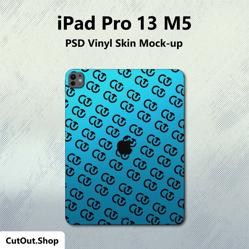 iPad Pro 13 M5 2025 PSD Vinyl Skin Mock-up