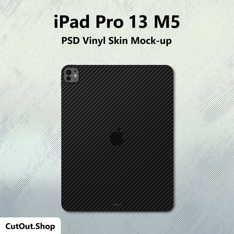 iPad Pro 13 M5 2025 PSD Vinyl Skin Mock-up