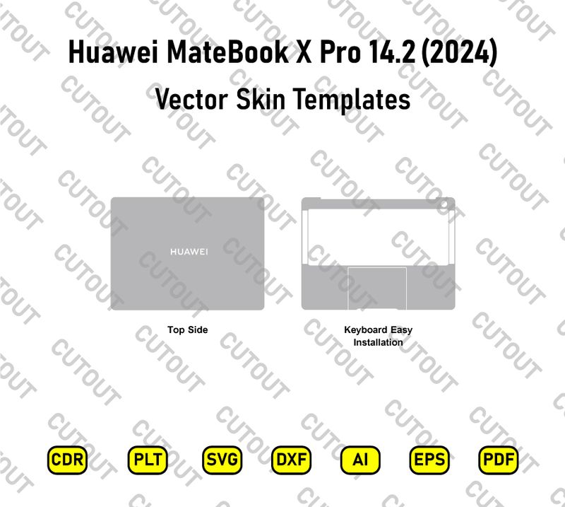 Huawei MateBook X Pro 14.2 inche 2024 Vector Skin Cut Files