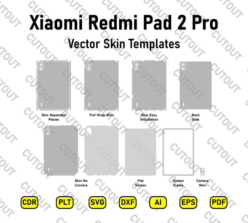 Xiaomi Redmi Pad 2 Pro Vector Skin Cut Files