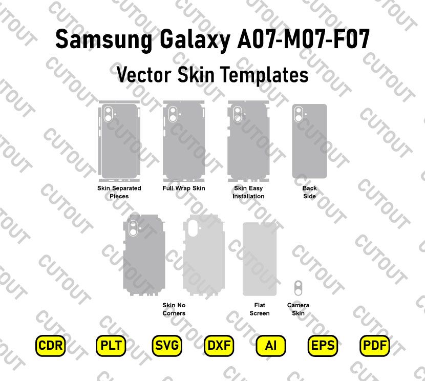 Samsung Galaxy M07/A07/F07 Vector Skin Cut Files