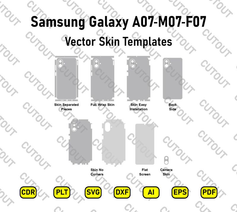 Samsung Galaxy M07/A07/F07 Vector Skin Cut Files