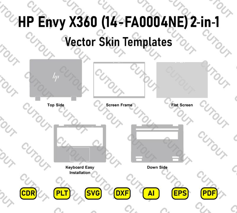 HP Envy X360 2-in-1 (14-FA0004NE) Vector Skin Cut Files