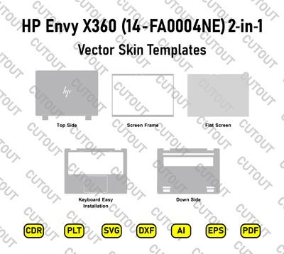 HP Envy X360 2-in-1 (14-FA0004NE) Vector Skin Cut Files