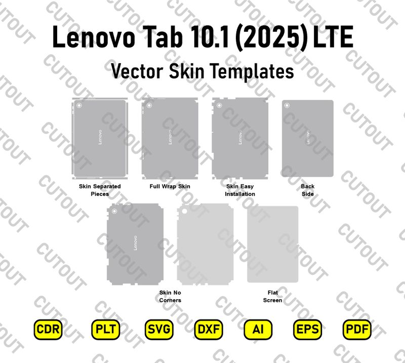 Lenovo Tab 10.1 2025 Vector Skin Cut Files