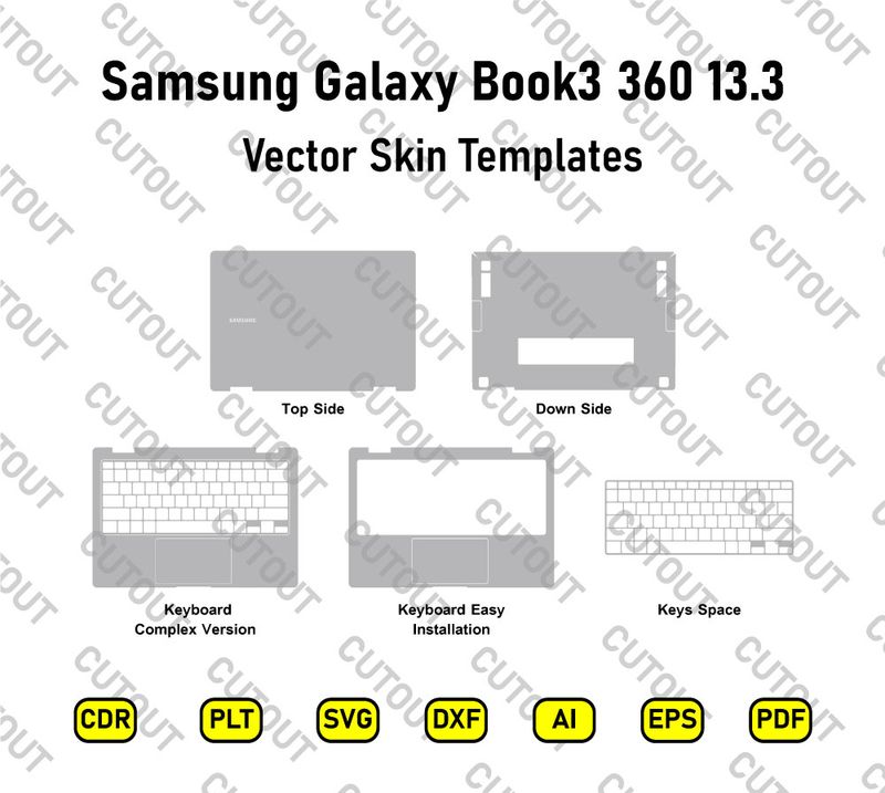 Samsung Galaxy Book3 360 13.3 Vector Skin Cut Files