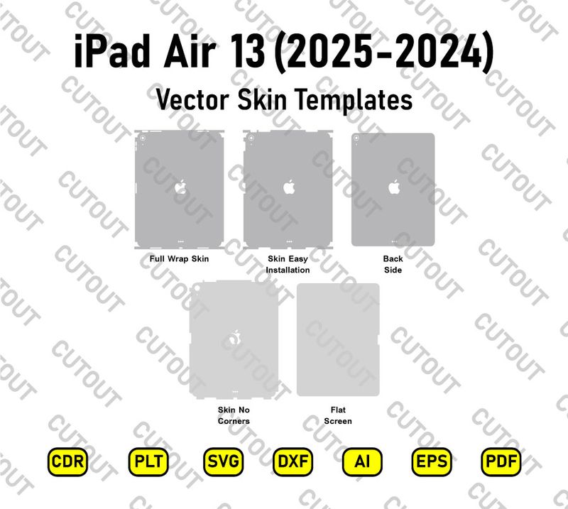 ​Archivos vectoriales para corte de vinilo para iPad Air 13 (2024-2025)