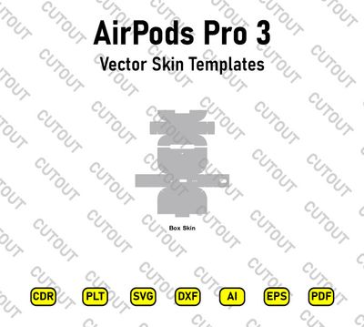 Apple AirPods Pro 3 Vektor-Schnittdateien für Vinyl- und TPU-Materialien
