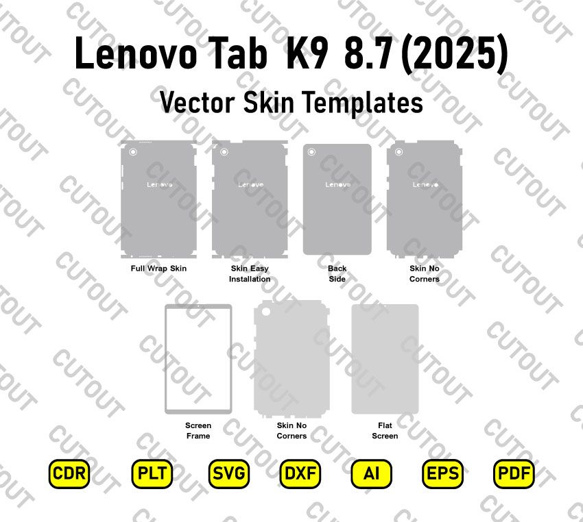 Lenovo Tab K9 8.7/Lenovo Tab one 2025 Vector Skin Cut Files