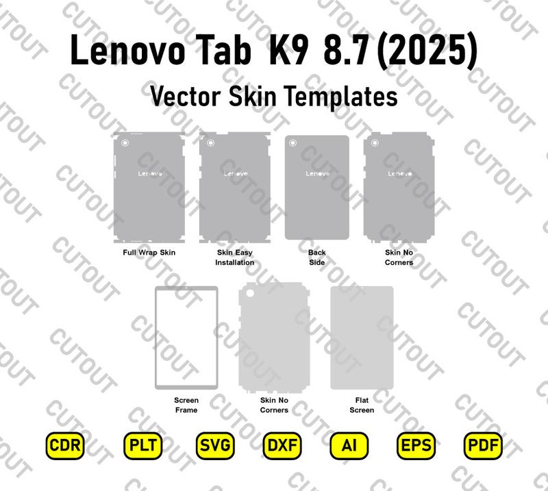 Lenovo Tab K9 8.7/Lenovo Tab one 2025 Vector Skin Cut Files