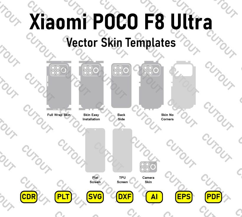 Xiaomi POCO F8 Ultra Vector Skin Cut Files