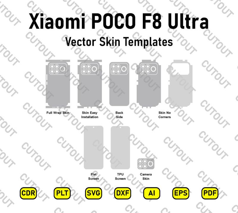 Xiaomi POCO F8 Ultra Vector Skin Cut Files