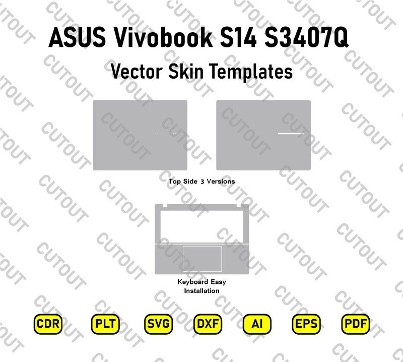 ASUS Vivobook S14 S3407Q Vector Skin Cut Files
