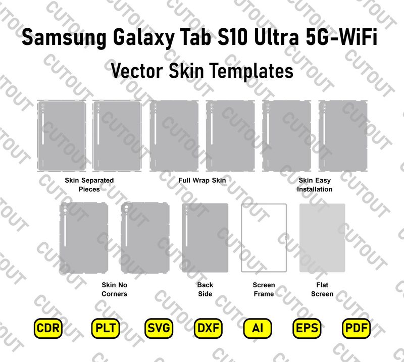 Samsung Galaxy Tab S10 Ultra 5G/WiFi Vector Skin Cut Files