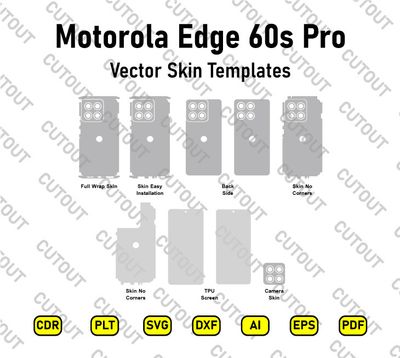 ​Archivos de corte de la carcasa vectorial para Motorola Edge 60s Pro