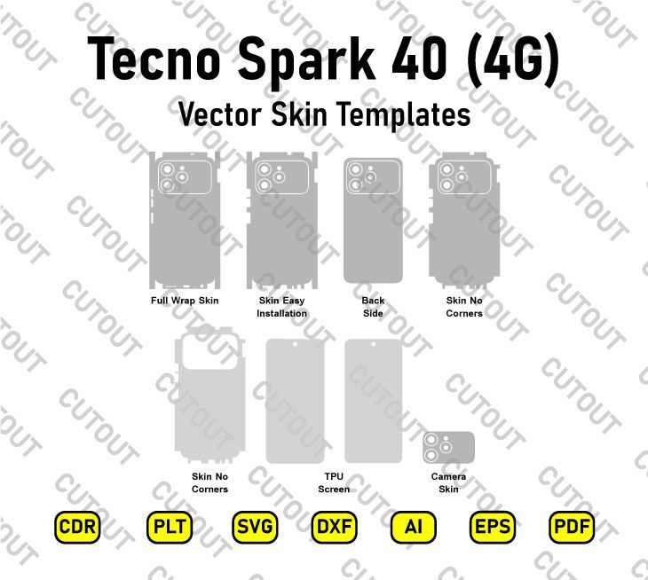 Tecno Spark 40 4G Vector Skin Cut Files