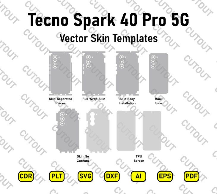Tecno Spark 40 Pro 5G Vector Skin Cut Files
