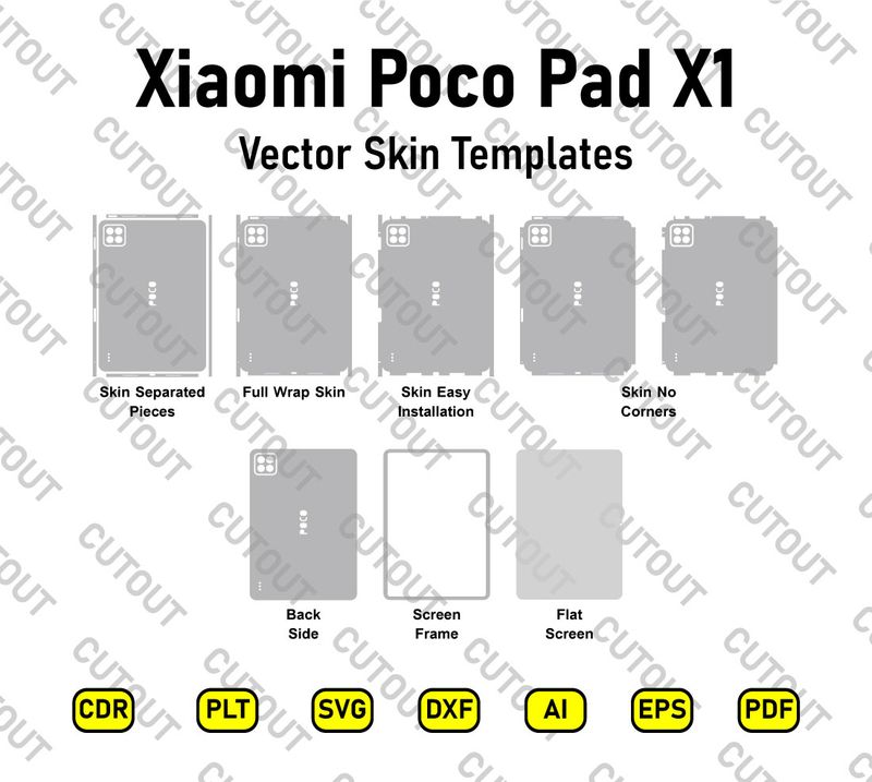 Xiaomi Poco Pad X1 Vector Skin Cut Files