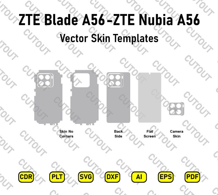 ZTE Blade A56-Nubia A56 Vector Skin Cut Files
