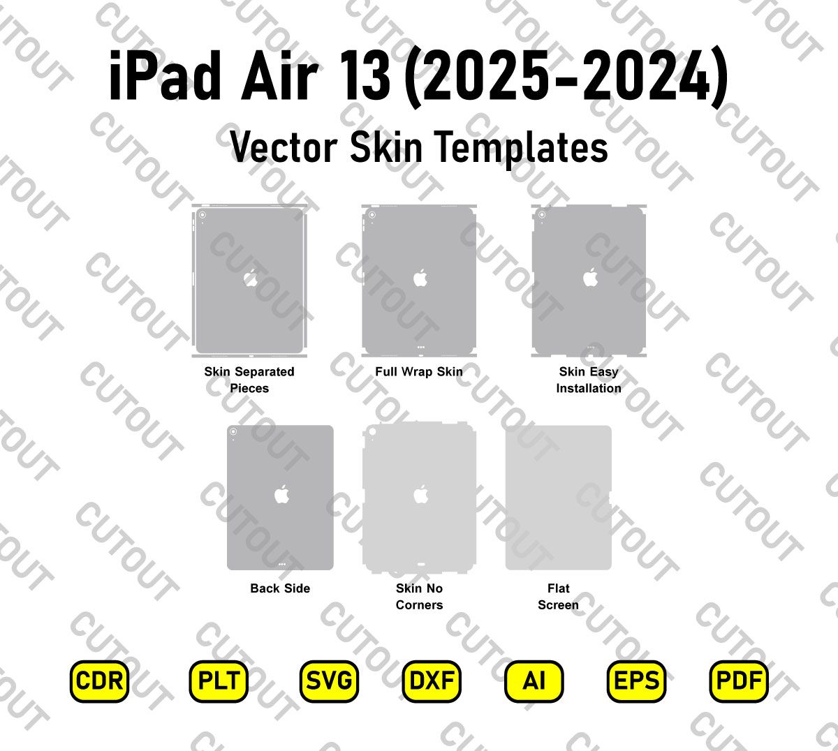 iPad Air 13 (2024-2025) Vector Skin Cut Files