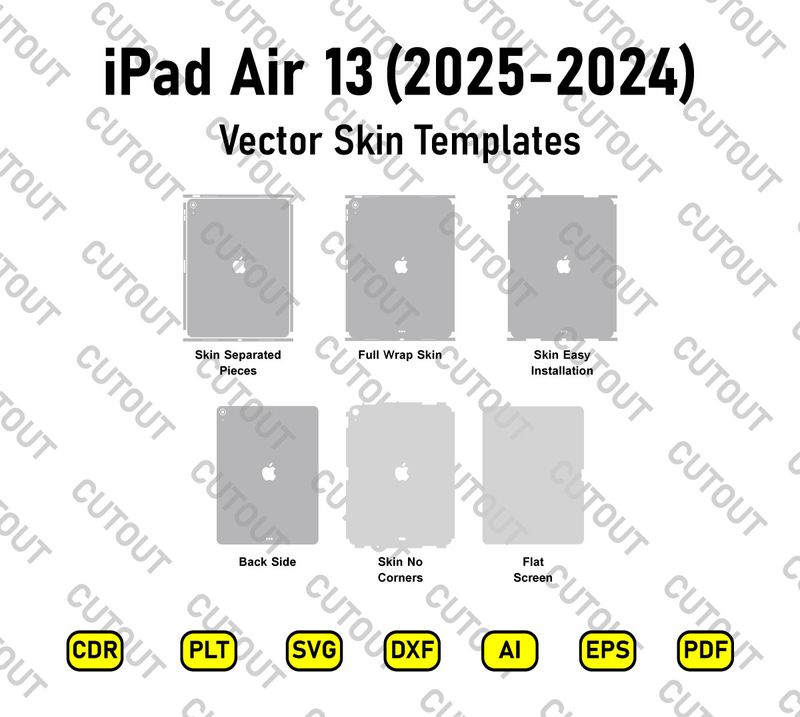 ​iPad Air 13 (2024–2025) Vektor-Schnittdateien für Schutzfolien