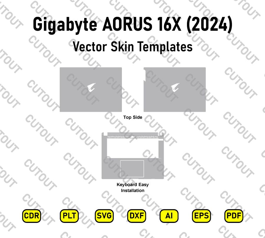 GigaByte AORUS 16X (2024) Gaming Vector Skin Cut Files