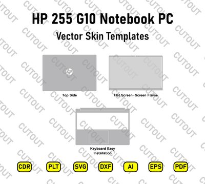 HP 255 G10 Notebook PC Vector Skin Cut Files