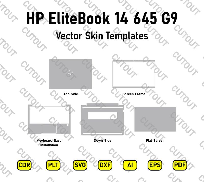 HP EliteBook 645 G9 14 Vector Skin Cut Files