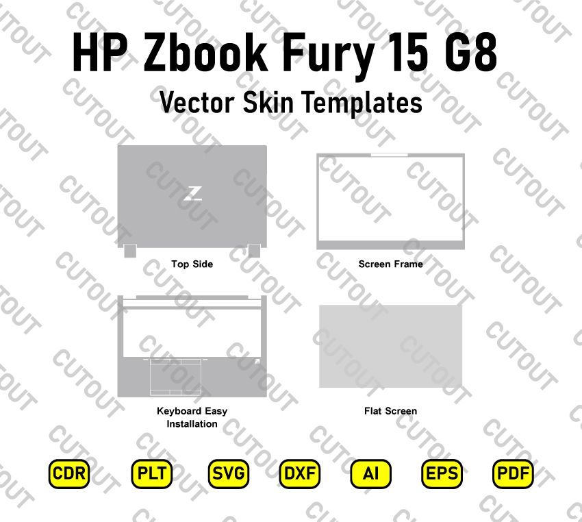 HP Zbook Fury 15 G8 Vector Skin Cut Files